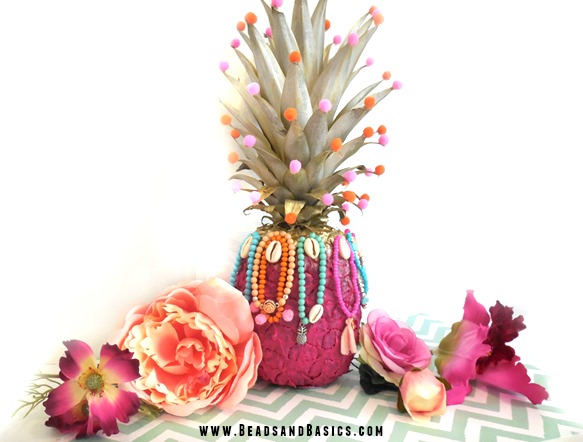 diy tutorial pink ananas sieraden display 12