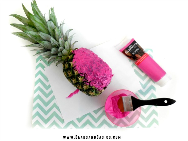 diy tutorial verf pink ananas display 2