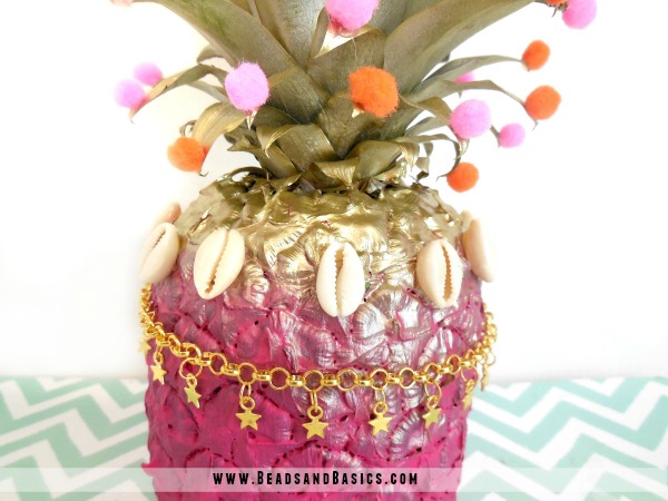 ketting diy tutorial pink ananas display 9