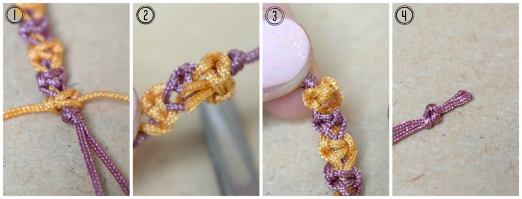 sieraden maken diy tutorial macrame knoop armbandje - kralen bedels draad kopen