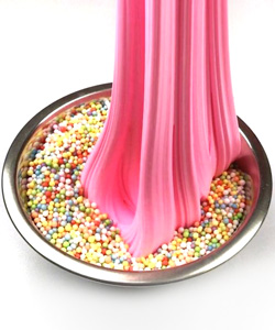 slijm foam balletjes kopen regenboog mix kleur met roze slijm zelf maken cadeau tip kinderen sinterklaas koopje goedkoop creatief