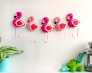 flamingo vlaggenlijn van vilt